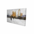 Fondo 12 x 18 in. Silhouettes Walking Towards The City-Print on Canvas FO3331751